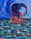 Elephant God! (ART-16821-109536) - Handpainted Art Painting - 14in X 18in