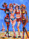Friends! (ART-16821-109533) - Handpainted Art Painting - 11in X 14in
