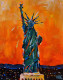Statue Of Liberty! (ART-16821-109540) - Handpainted Art Painting - 12in X 15in