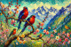 Birdsong And Blossom (Himalayan Edition) (PRT-15697-109695) - Canvas Art Print - 60in X 40in