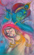 Radhakrishna (ART-3512-109775) - Handpainted Art Painting - 12in X 19in