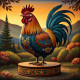 Folk Art 0001 (PRT-16612-109919) - Canvas Art Print - 24in X 24in