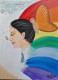 Girl Of Thoughts And Dreams (ART-16739-109893) - Handpainted Art Painting - 12in X 16in
