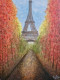 Eiffel In Spring (ART-16739-109890) - Handpainted Art Painting - 12in X 16in