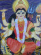Lord Durga (ART-16739-109961) - Handpainted Art Painting - 12in X 16in