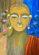 Buddha With Lotus Painting (ART-16154-109977) - Handpainted Art Painting - 12in X 17in