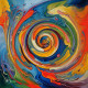 Abstract 0065 (PRT-16612-110077) - Canvas Art Print - 24in X 24in