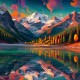 Landscape 0017 (PRT-16612-110119) - Canvas Art Print - 24in X 24in