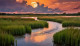 River's Dream Beneath The Moon (PRT-16861-110078) - Canvas Art Print - 42in X 24in