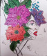 "Petals Of Expression: A Journey Through Art And Nature" (ART-16086-109941) - Handpainted Art Painting - 10in X 15in