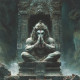 Yoga Narsimha Digital Painting (PRT-6845-110367) - Canvas Art Print - 30in X 30in