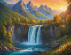 Nature's Heaven Sunrise Scenery Landscape Painting (ART-3319-110382) - Handpainted Art Painting - 36in X 24in