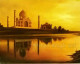 Golden Taj (ART-8424-110579) - Handpainted Art Painting - 30in X 24in