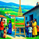 Village Art 0006 (PRT-16612-110635) - Canvas Art Print - 24in X 24in