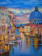 A Venetian Sunset (ART-16795-110663) - Handpainted Art Painting - 14in X 18in