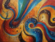 Musical Abstract Painting (ART-3319-110827) - Handpainted Art Painting - 36in X 30in