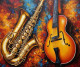 Musical Abstract Painting (ART-3319-110831) - Handpainted Art Painting - 36in X 30in