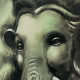 Ganesha (ART-3512-110756) - Handpainted Art Painting - 8in X 8in