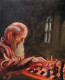Chess Puzzle (ART-8576-110735) - Handpainted Art Painting - 15in X 19in