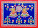 MADHUBANI PAINTING 'COLORFUL PEACOCKS IN GARDEN' (ART-7470-110839) - Handpainted Art Painting - 30in X 22in