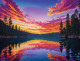 Radiant Evening 02 (PRT-15697-110977) - Canvas Art Print - 60in X 45in