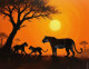 Cub Playtime 01 (PRT-15697-110888) - Canvas Art Print - 48in X 37in