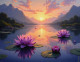 Tranquil Waterscape 06 (PRT-15697-110910) - Canvas Art Print - 48in X 37in
