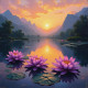 Tranquil Waterscape 05 (PRT-15697-110909) - Canvas Art Print - 48in X 48in