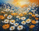 Bold Field Of Daisies Swaying Gracefully In The Wind 03 (PRT-16861-111069) - Canvas Art Print - 36in X 29in