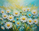 Bold Field Of Daisies Swaying Gracefully In The Wind 01 (PRT-16861-111067) - Canvas Art Print - 36in X 29in