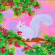 White Squirrel Painting (ART-16784-111087) - Handpainted Art Painting - 12in X 13in