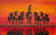 Seven Dark Horses (ART-16977-111093) - Handpainted Art Painting - 34in X 23in