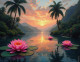 Peaceful Reflections 02 (PRT-15697-110988) - Canvas Art Print - 60in X 47in