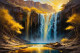 Celestial Falls At Sunrise 01 (PRT-15697-111393) - Canvas Art Print - 48in X 32in