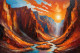 Sunrise Over Spiraling Walls 19 (PRT-15697-111376) - Canvas Art Print - 48in X 32in