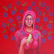 LOVE WITH BIRD (ART-17016-111514) - Handpainted Art Painting - 24in X 24in