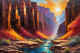 Sunrise Over Spiraling Walls 04 (PRT-15697-111360) - Canvas Art Print - 48in X 32in