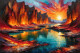 Celestial Fiery Dawn 02 (PRT-15697-111300) - Canvas Art Print - 48in X 32in