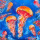 Jellyfish | Secrets Of The Ocean (PRT-16516-111550) - Canvas Art Print - 18in X 18in