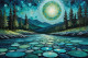 Ripples On Tranquil Water (PRT-15697-111582) - Canvas Art Print - 48in X 32in