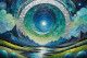 Swirling Sky Rolling Hills (PRT-15697-111584) - Canvas Art Print - 48in X 32in