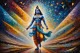 Krishna’s Cosmic Path (PRT-15697-111631) - Canvas Art Print - 60in X 40in
