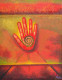 Hand & Spiral, Energy, (273) Spiritual, Healing Abstract (ART-15639-111589) - Handpainted Art Painting - 14in X 18in
