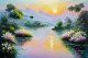 Perfumed Dawn Over Panchganga (PRT-15697-111793) - Canvas Art Print - 60in X 40in