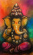 Ganesha (ART-3512-111967) - Handpainted Art Painting - 12in X 19in