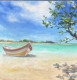 Resting By The Shore (ART-16907-111770) - Handpainted Art Painting - 12in X 12in