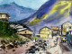 Talk Of Two Villages (ART-8987-111941) - Handpainted Art Painting - 20in X 14in