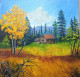 Village (ART-17065-112064) - Handpainted Art Painting - 12in X 12in