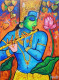 Krishna 2 (ART-82-112060) - Handpainted Art Painting - 18in X 24in