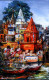 BANARAS GHAT (ART-17072-112097) - Handpainted Art Painting - 29in X 47in